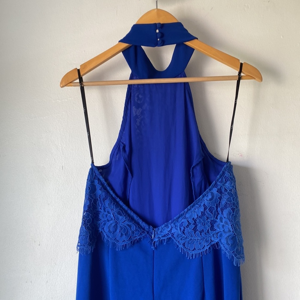 Lulu’s M Bethanie Royal Blue Lace Halter Jumpsuit As Is - Picture 9 of 15